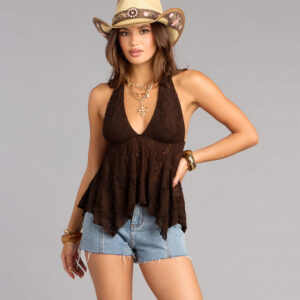 A Little Flirty Lace Halter Top
