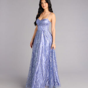 Windsor Abby Glitter Lace-Up Ball Gown