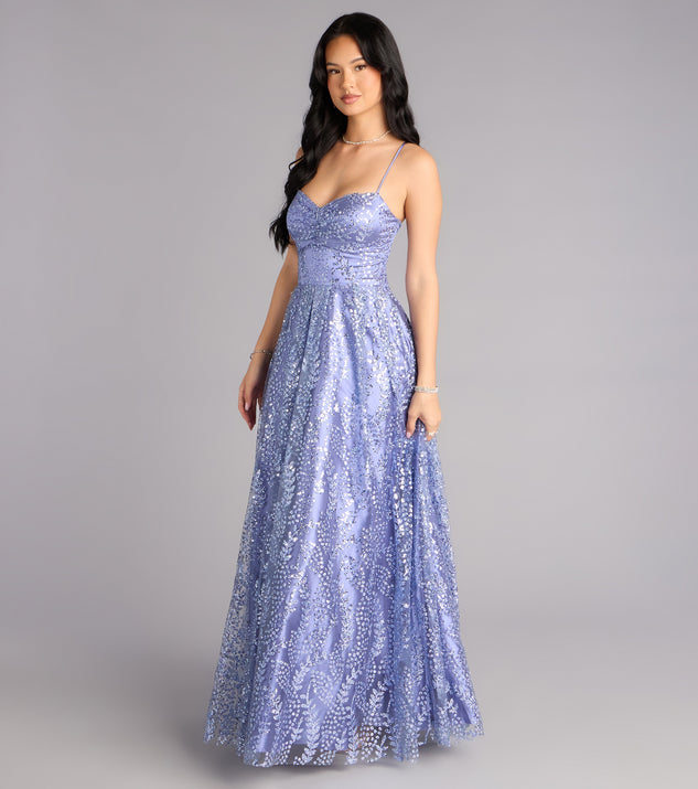 Windsor Abby Glitter Lace-Up Ball Gown