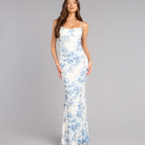 Windsor Adalynn Floral Lace Mermaid Formal Dress