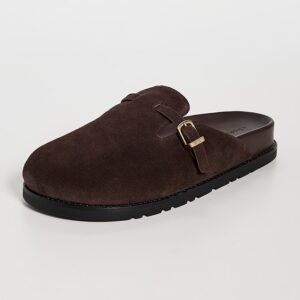 Adara Buckle Suede Slippers