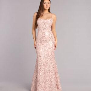 Windsor Addilyn Sequin Floral Lace Mermaid Dress