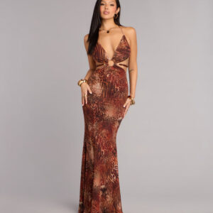 Windsor Addison Animal Print Formal Dress