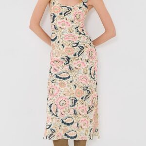 Adele Melon Bloom Silk Dress