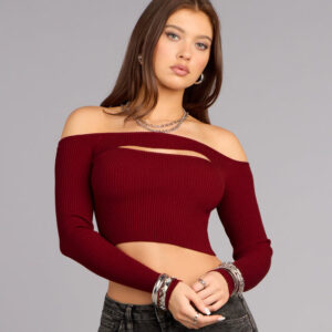 After Hours Attitude Cutout Off-The-Shoulder Top