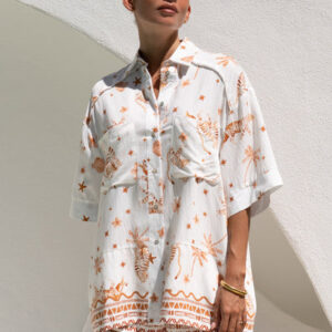 Ailani Brown Tropical Pocket Shirt