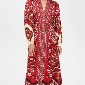 FARM Rio Ainika Pineapple Ikat Maxi Dress