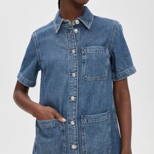 Madewell Airy Denim Boxy Mini Shirtdress