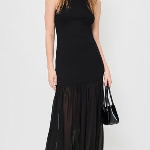 Enza Costa Airy Halter Turtleneck Dress