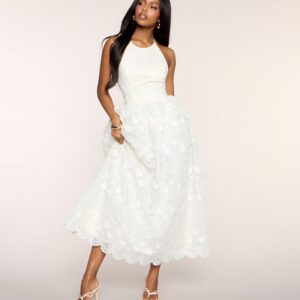 Windsor AJ Eyelet A-Line Midi Dress