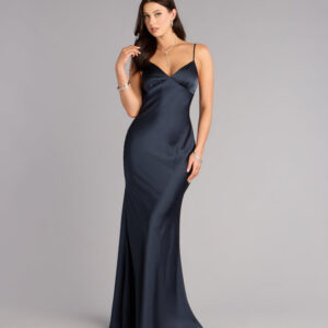 Alayna Satin V-Neck Mermaid Formal Dress