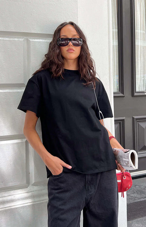 BB Exclusive Alba Plain Black Tee
