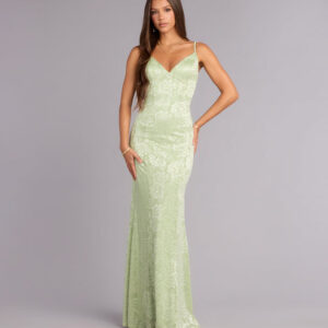 Windsor Alex Floral Tie-Back Formal Dress