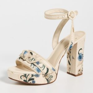 Alexandre Birman Alexandre Birman X Agua Bendita Grossgrain Raffia Platform Sandals