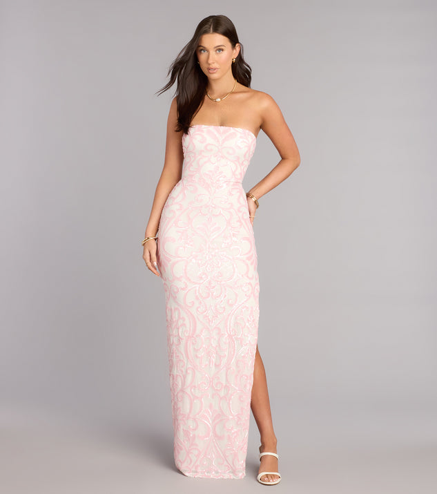 Windsor Alexis Sequin Column Formal Dress
