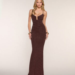Alicia Glitter Lace-Up Formal Dress