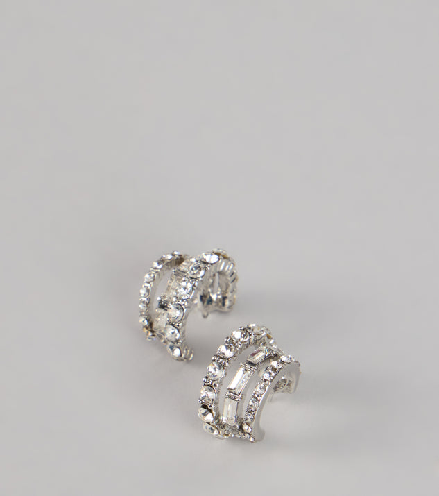 Windsor All Eyes Here Rhinestone Hoop Earrings