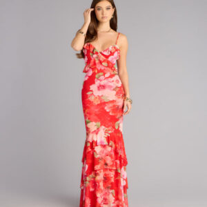 Windsor All Eyes On You Floral Ruffle Maxi Dress All Eyes On You Floral Ruffle Maxi Dress
