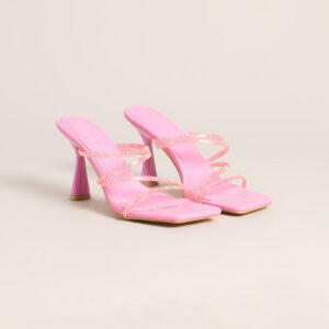 All Eyes Strappy Rhinestone Mules