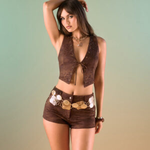 Windsor Alluring Attitude Leopard Print Faux Suede Shorts