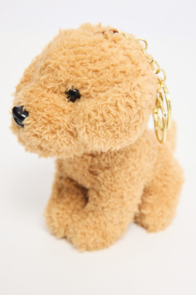 Ally Fashion Beige Teddy Dog Keyring Bag Charm - Image 3