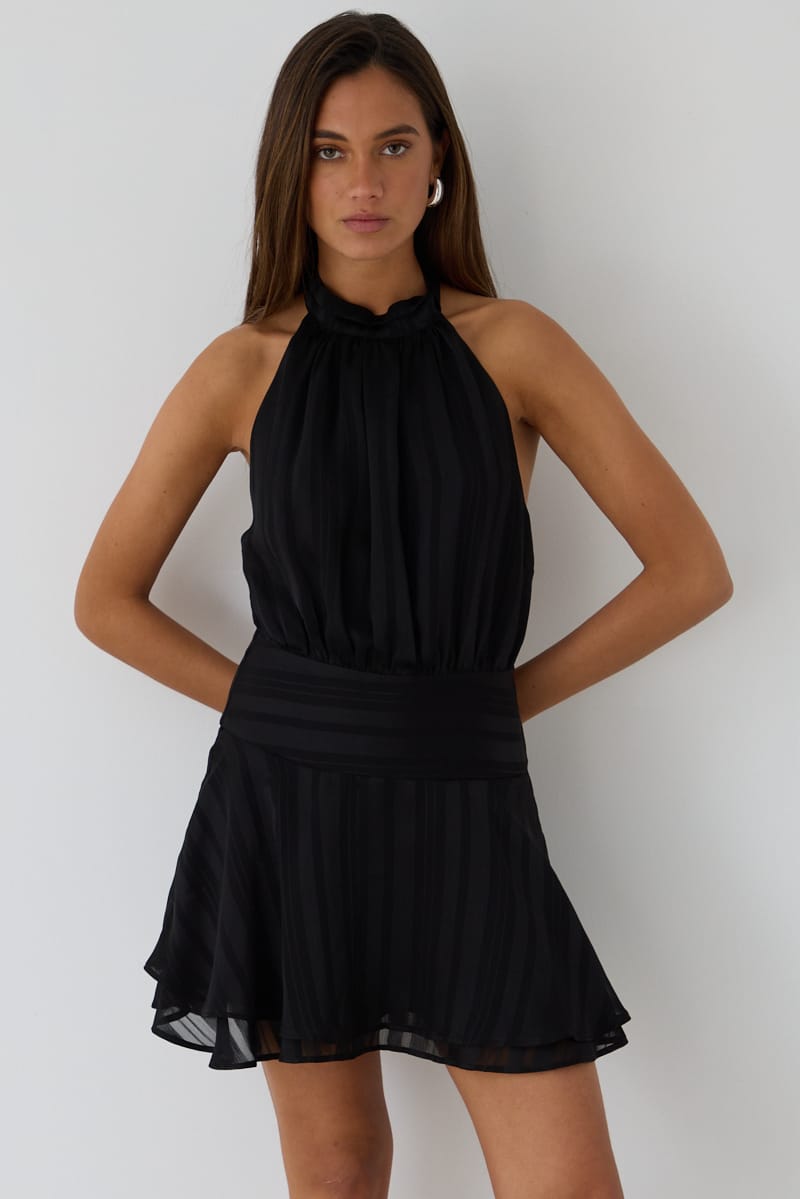 Ally Fashion Black Halter Neck Dress Mini - Image 3