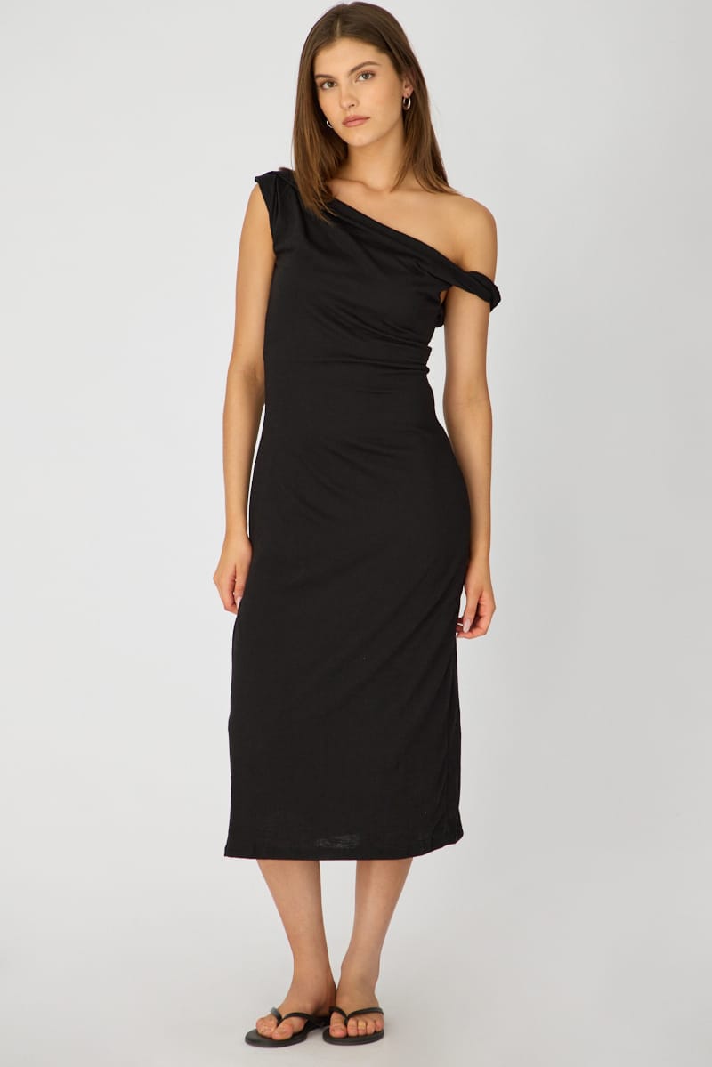 Black Off Shoulder Midi Dress | Ally Fashion - Image 3