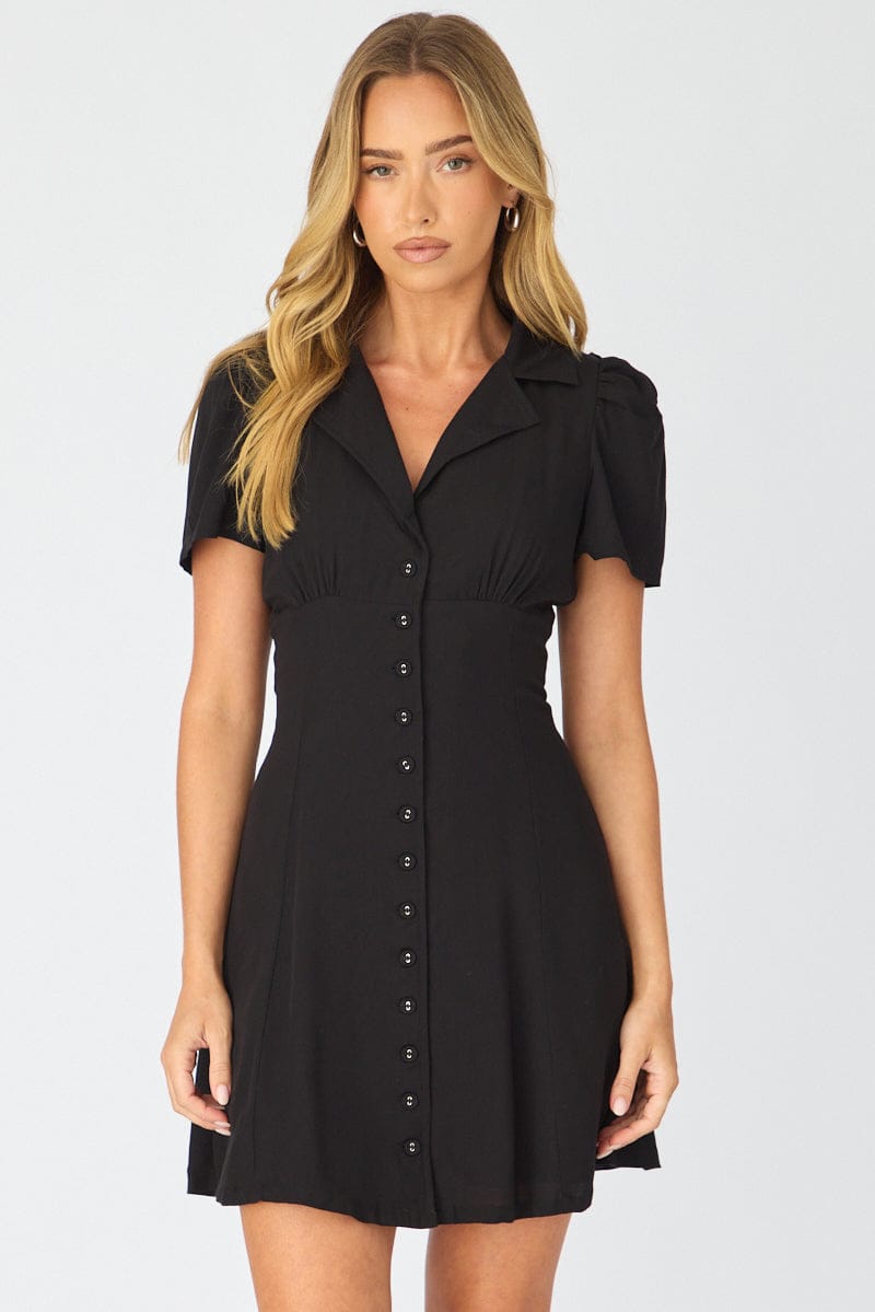 Ally Fashion Black Shirts Dress Mini - Image 2