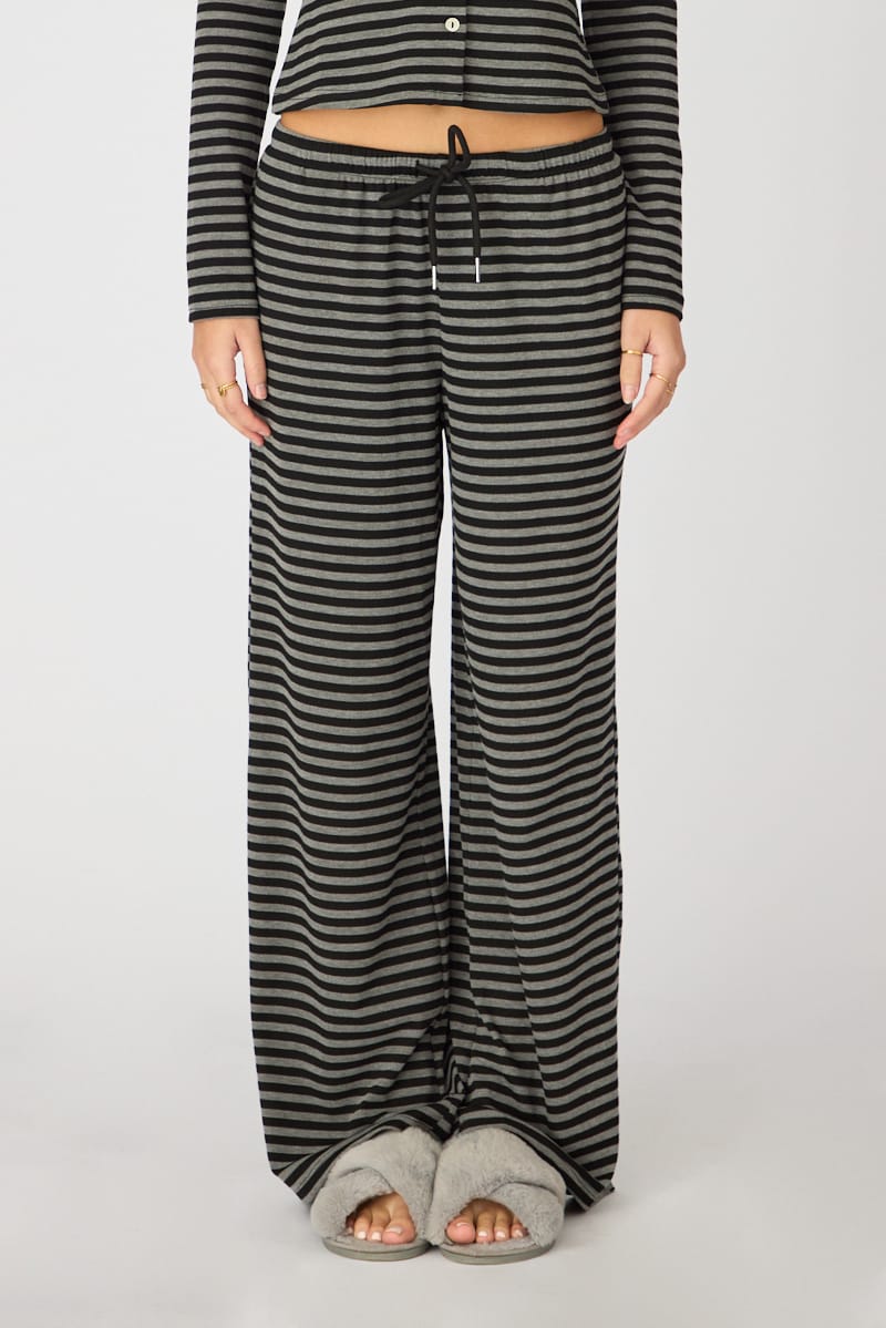 Ally Fashion Black Stripe Relaxed Lounge Pants - Image 2
