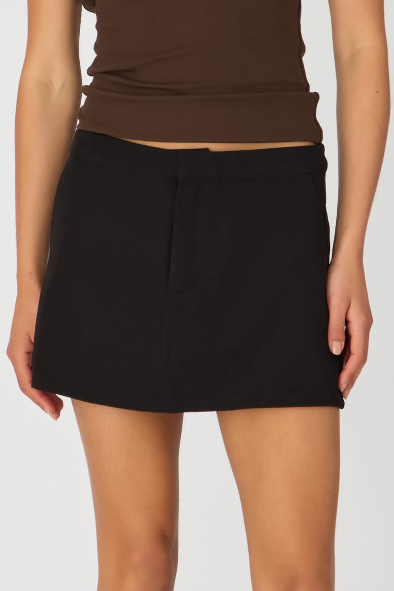 Ally Fashion Black Tailored Mini Skirt Mid Rise - Image 2