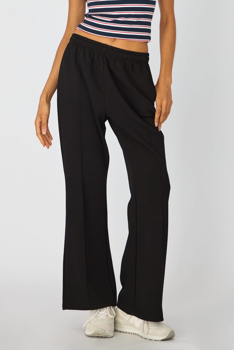 Ally Fashion Black Track Pants Wide Leg - Image 2