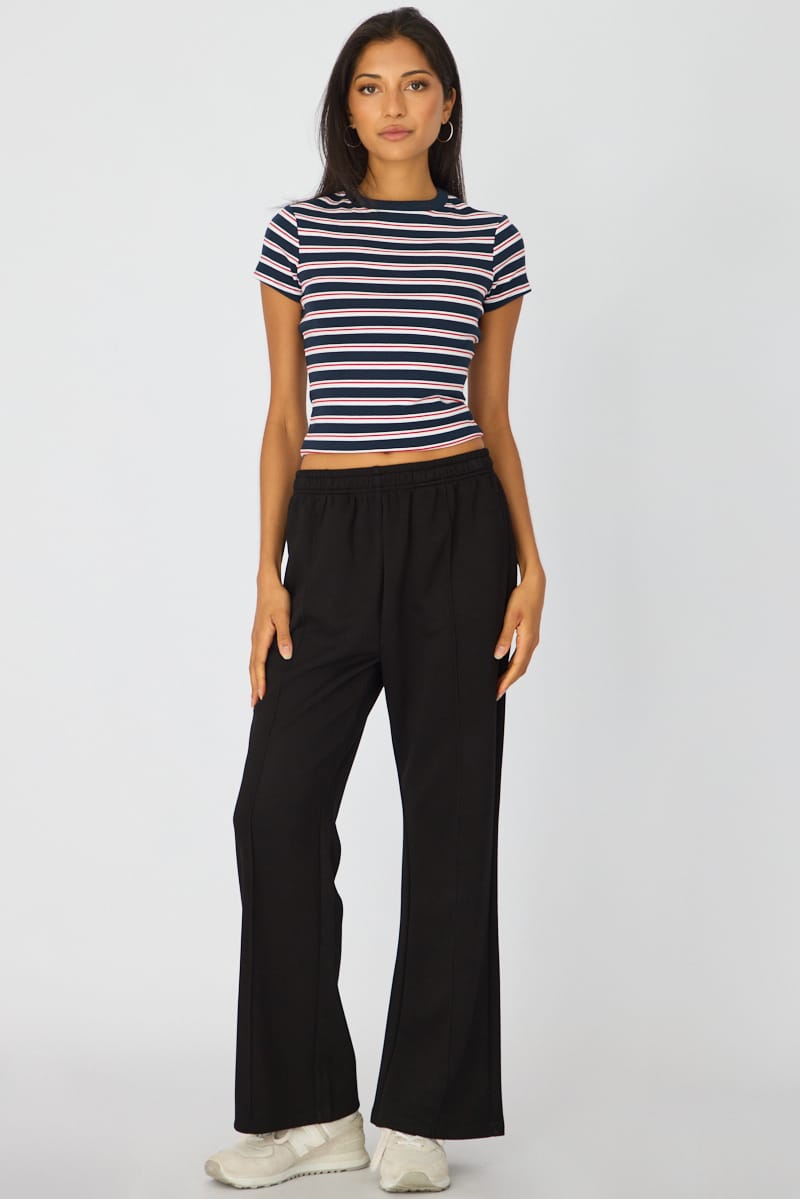 Ally Fashion Black Track Pants Wide Leg - Image 3