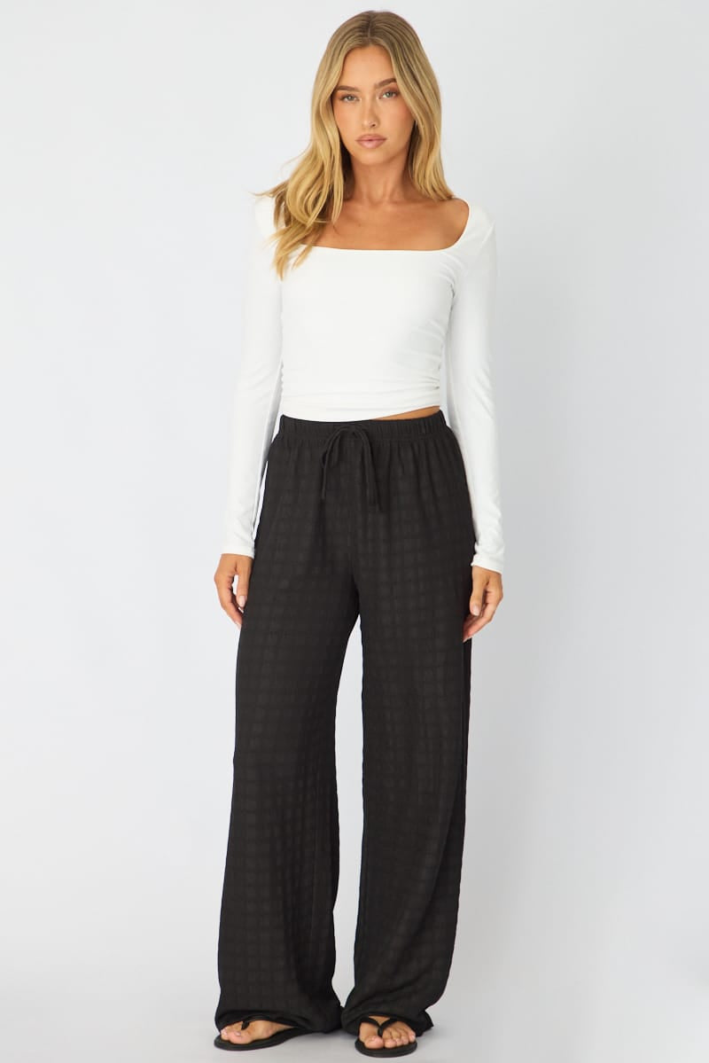 Ally Fashion Black Wide Leg Pant Elasticated Waist - Image 3