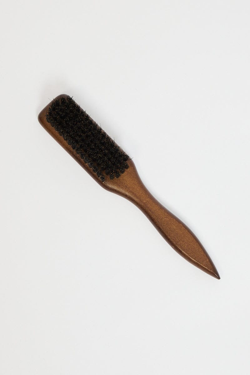 Ally Fashion Brown Boar Bristle Hair And Beard Brush Comb - Image 2