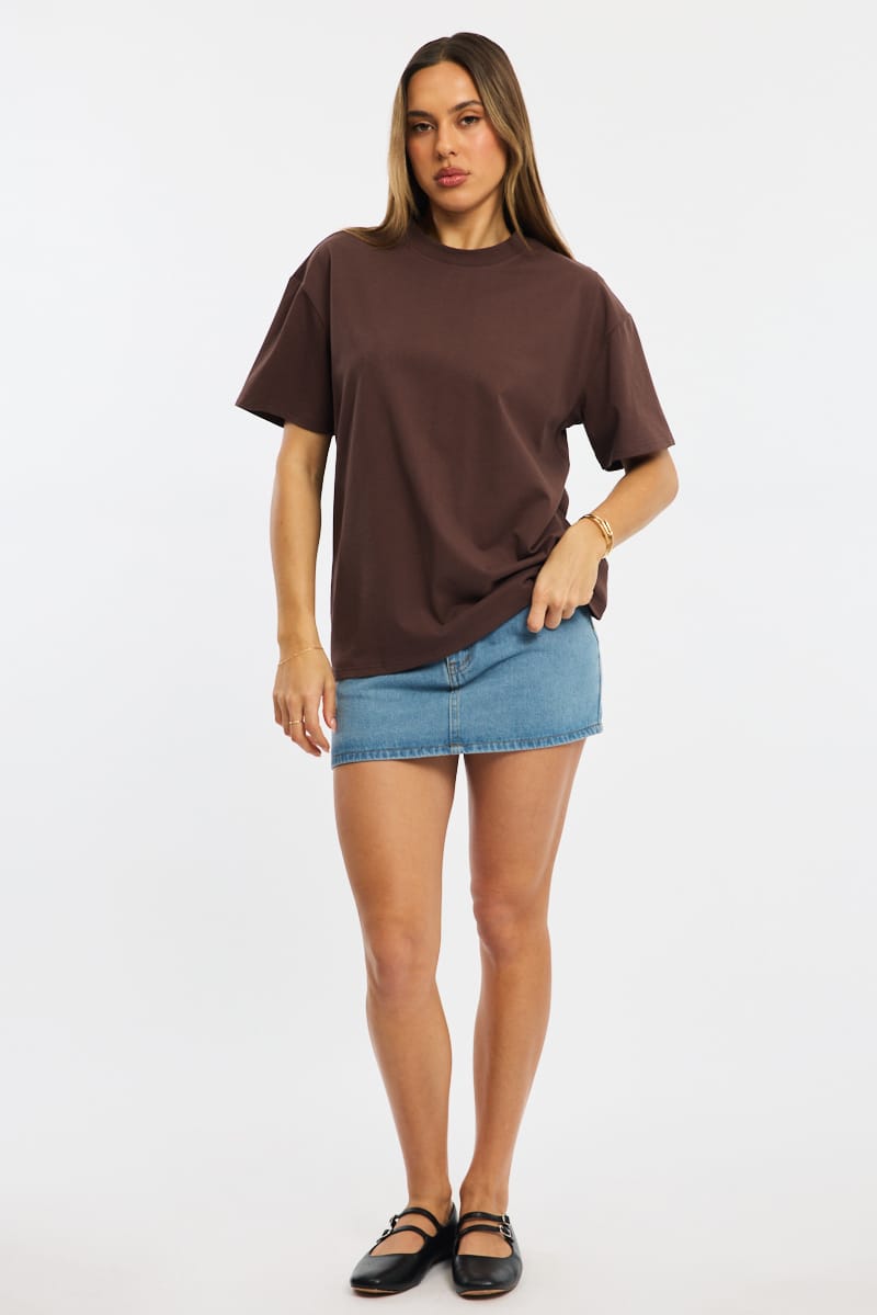 Ally Fashion Brown Oversized Short Sleeve T-shirt - Image 2