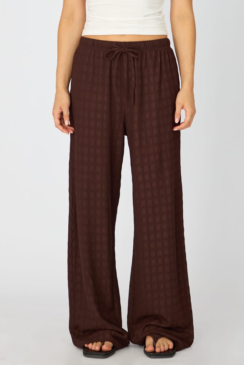 Ally Fashion Brown Wide Leg Pant Elasticated Waist - Image 2