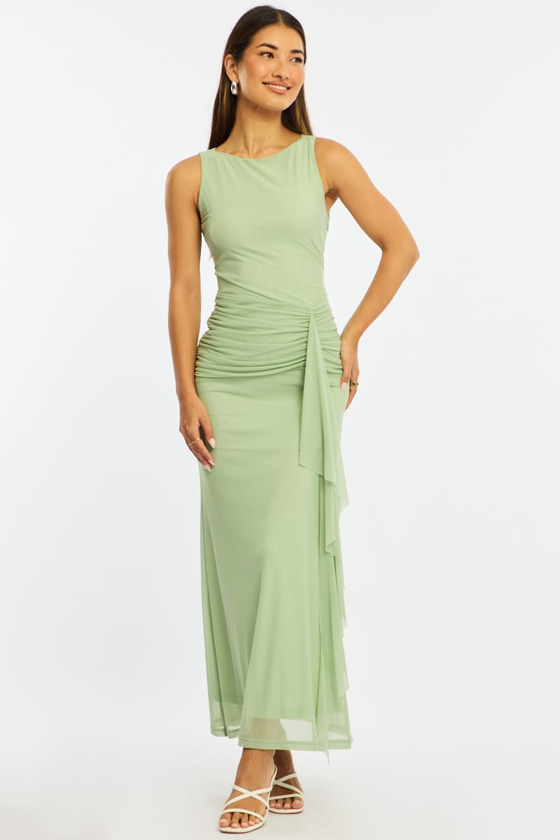 Ally Fashion Green Maxi Dress Mesh - Image 3