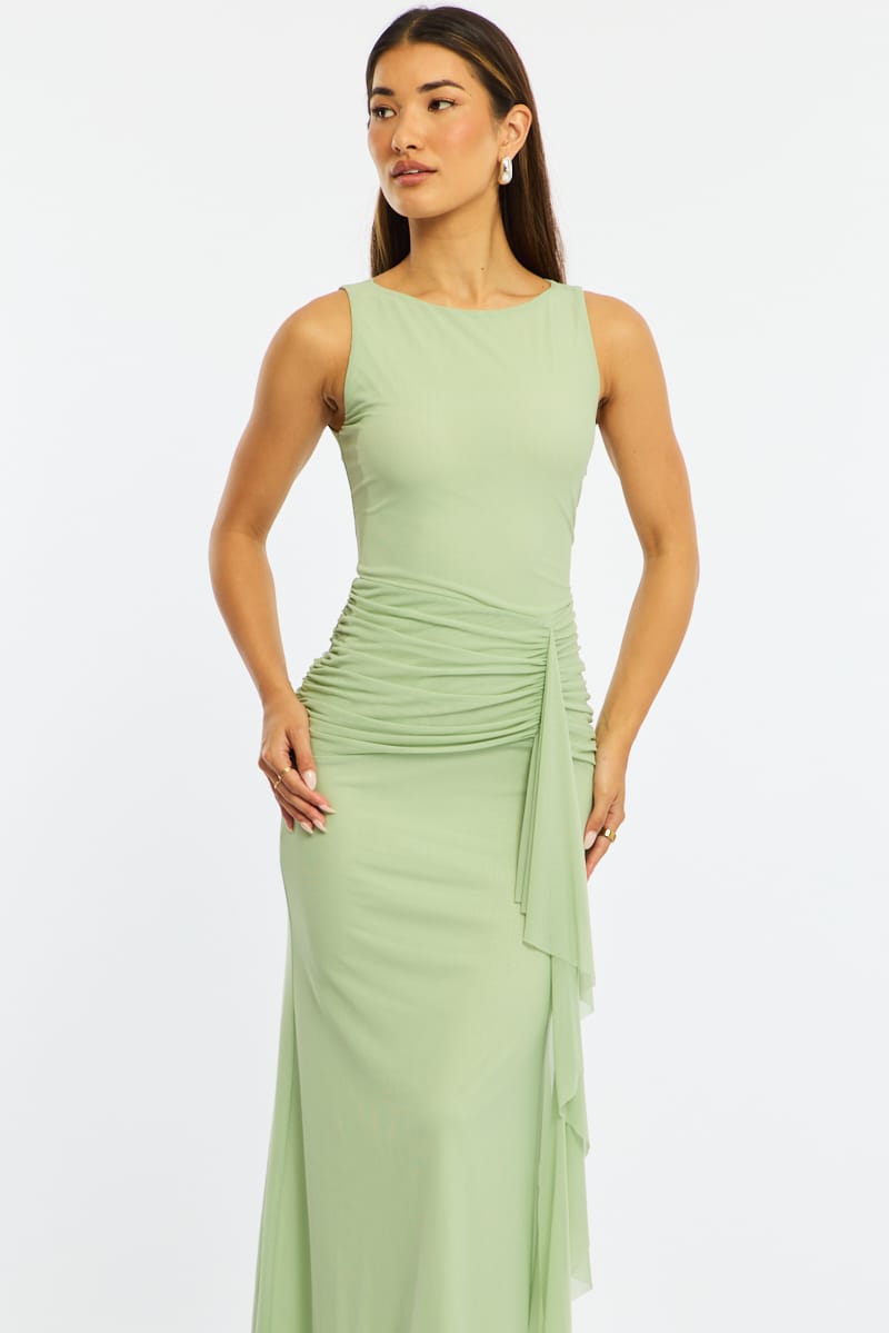 Ally Fashion Green Maxi Dress Mesh - Image 2