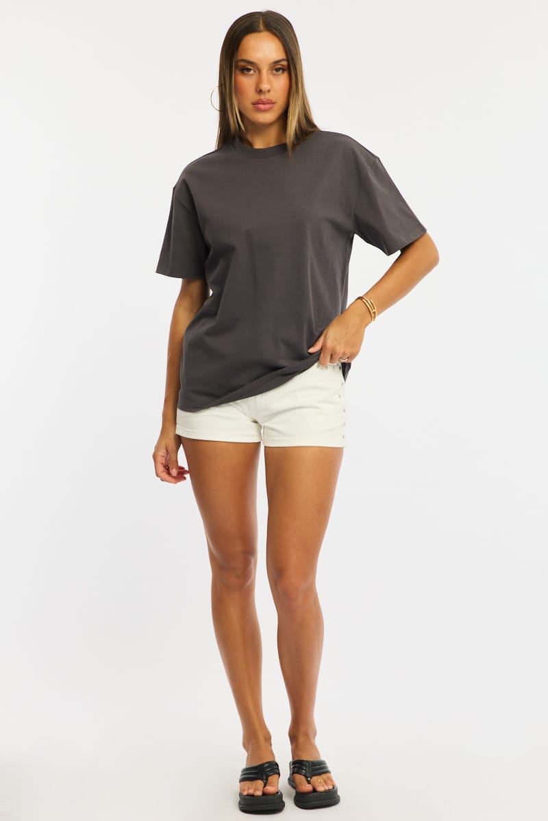 Ally Fashion Grey Oversized Short Sleeve T-shirt - Image 3