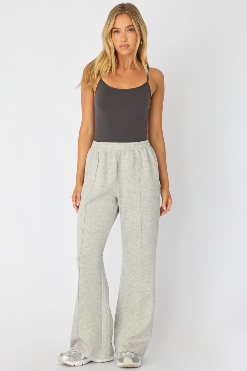 Ally Fashion Grey Track Pants Wide Leg - Image 3