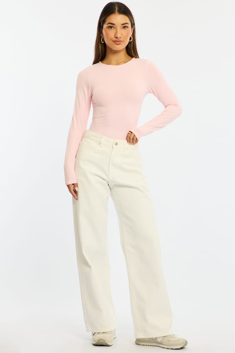 Ally Fashion Pink Long Sleeve Supersoft Top - Image 3