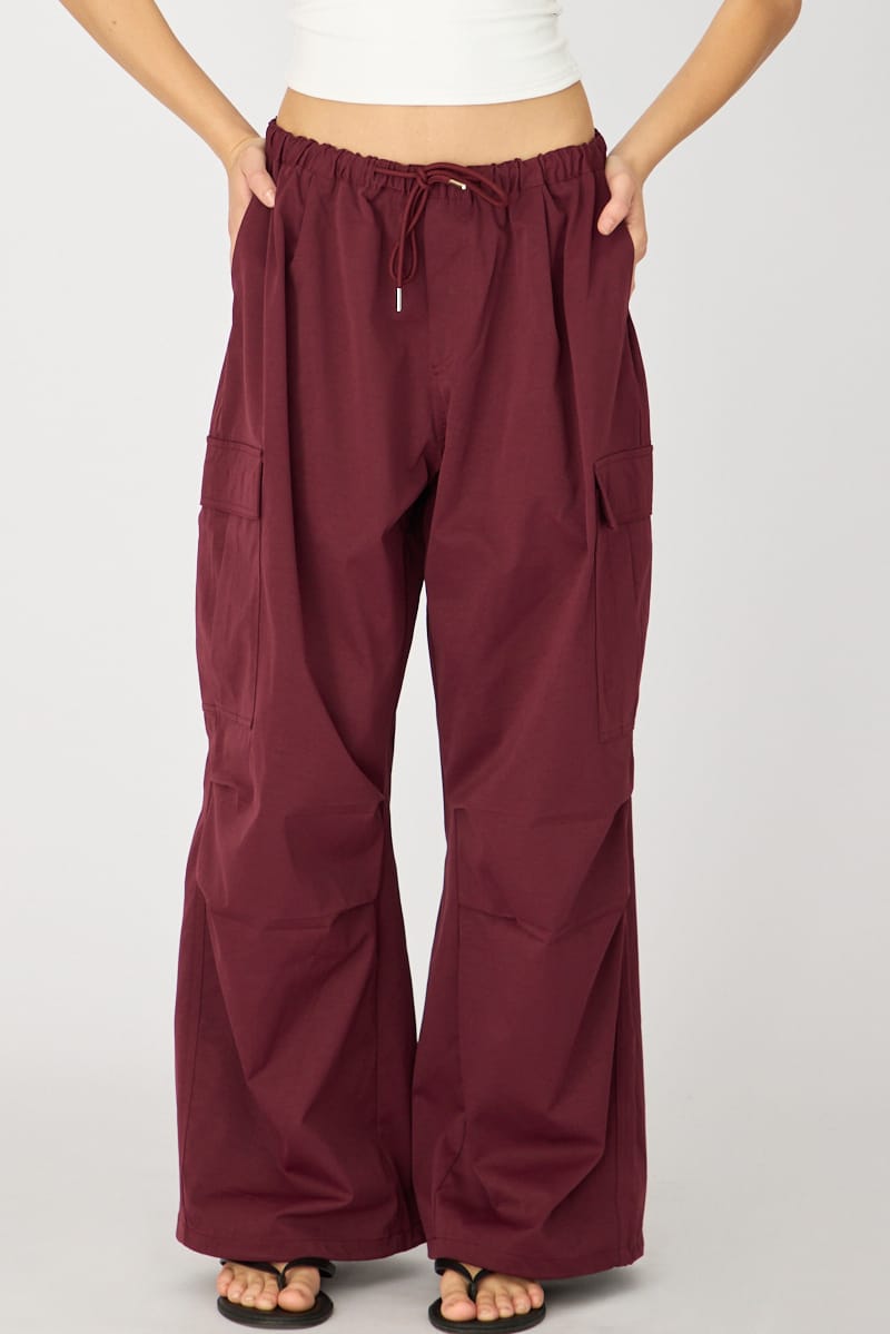 Ally Fashion Red Cargo Pants Elasticated Waist - Image 2