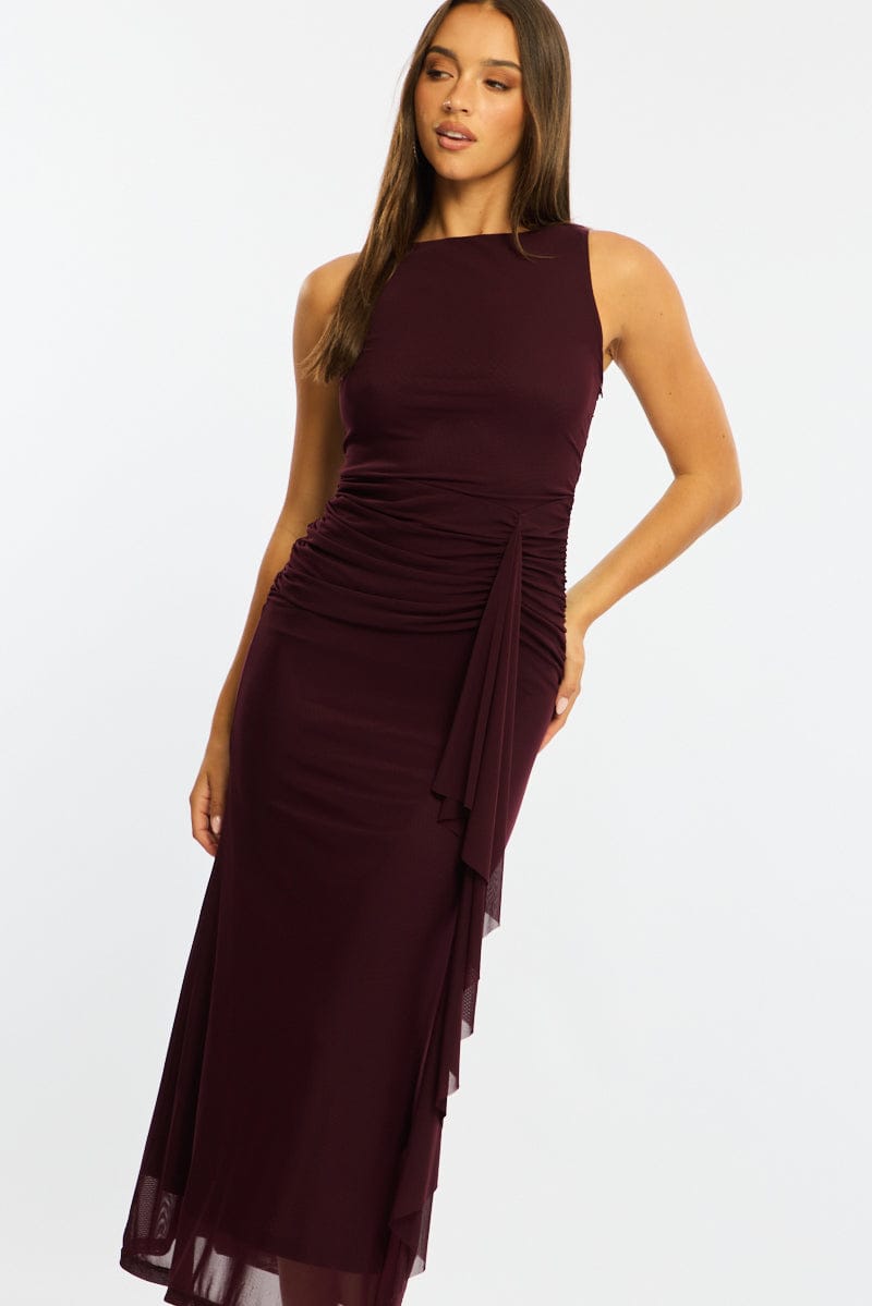 Ally Fashion Red Maxi Dress Mesh - Image 2