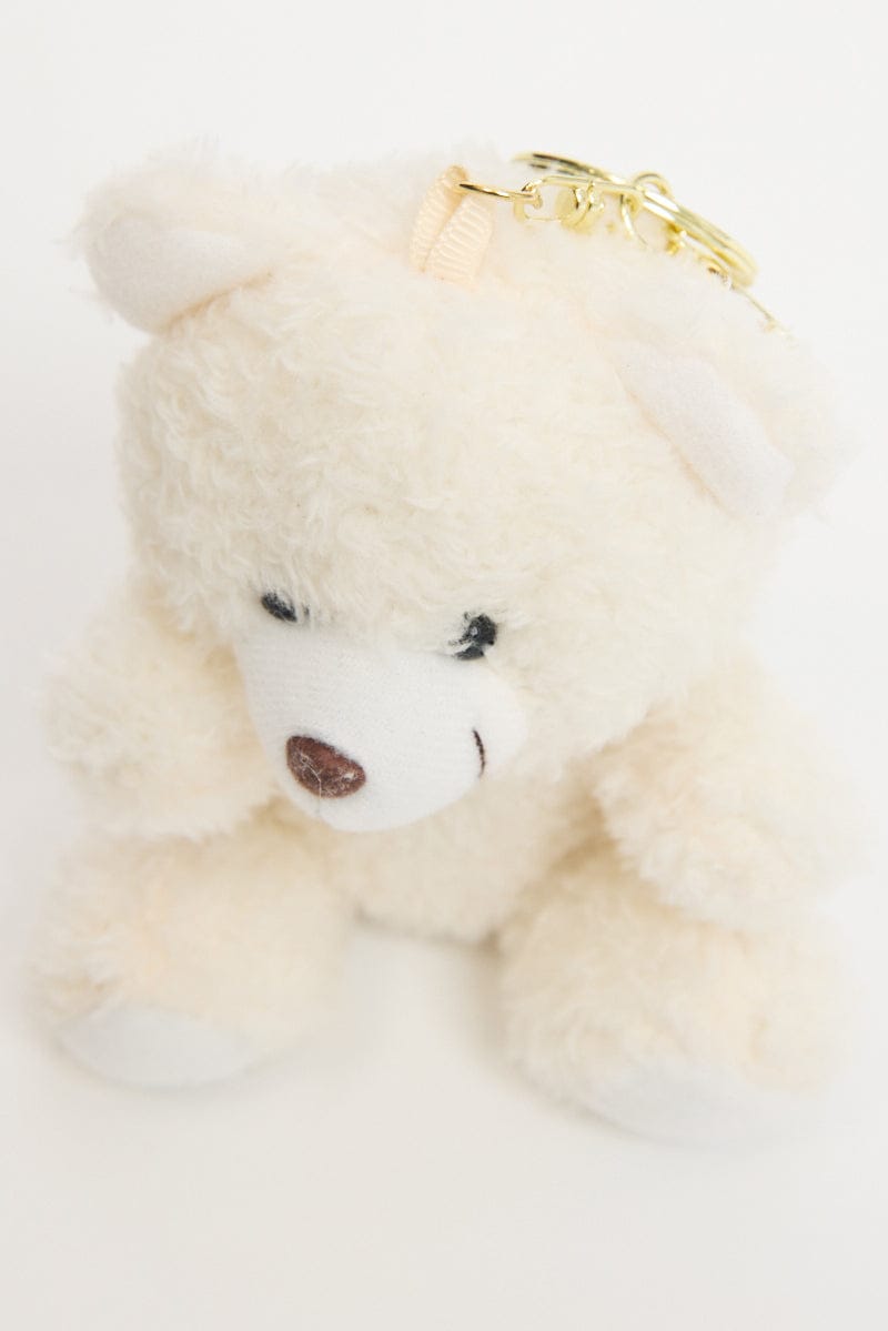 Ally Fashion White Bear Keyring Bag Charm - Image 2