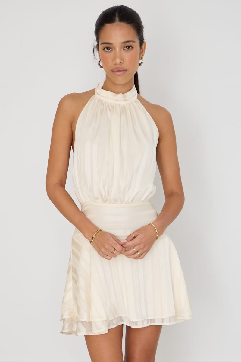 Ally Fashion White Halter Neck Dress Mini - Image 2