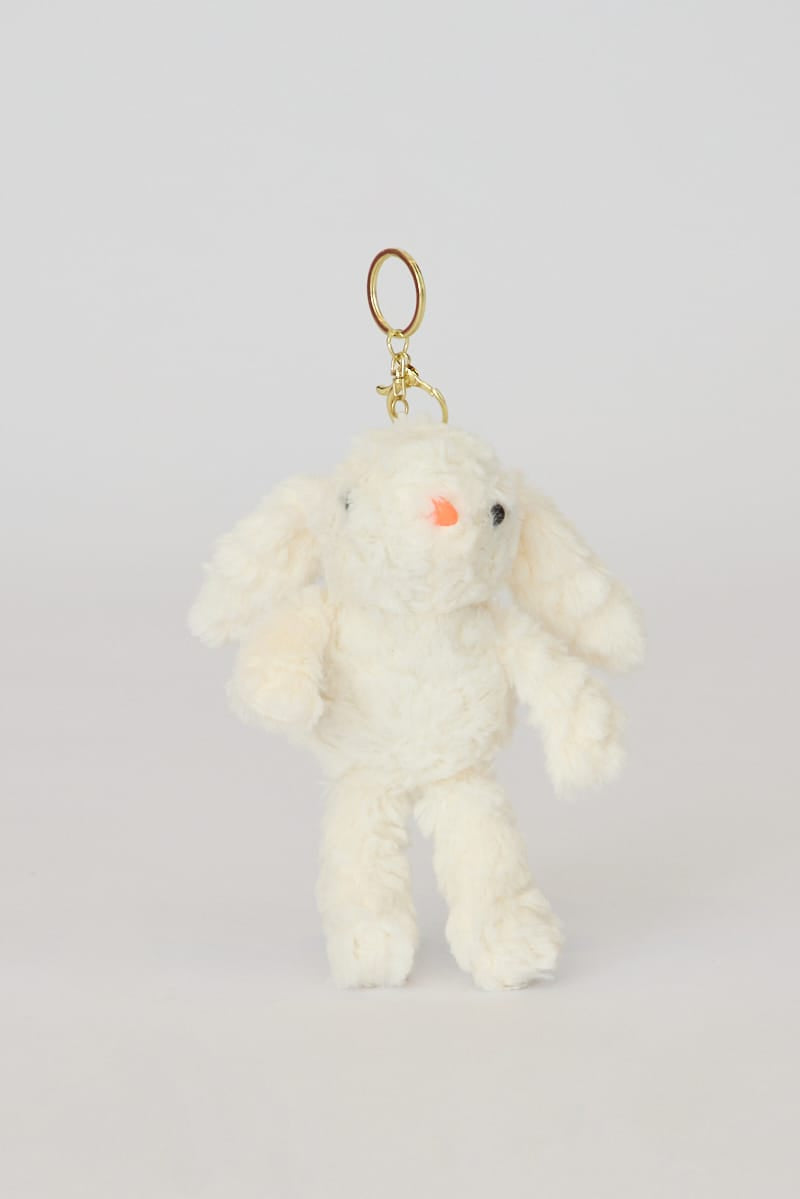 Ally Fashion White Rabbit Keychain Bag Charm - Image 2