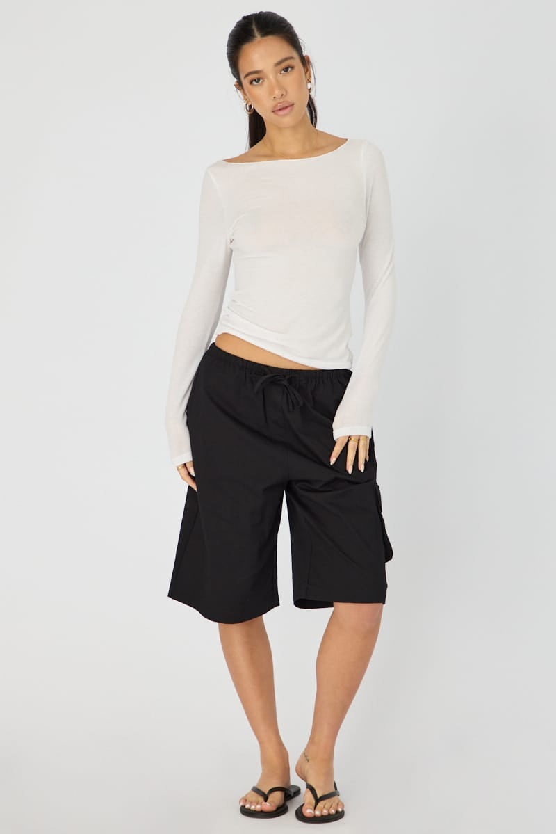 Ally Fashion White Sheer Top Long Sleeve - Image 3