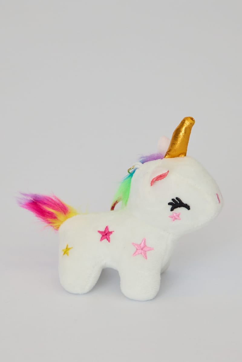 Ally Fashion White Unicorn Keyring Bag Charm - Image 2