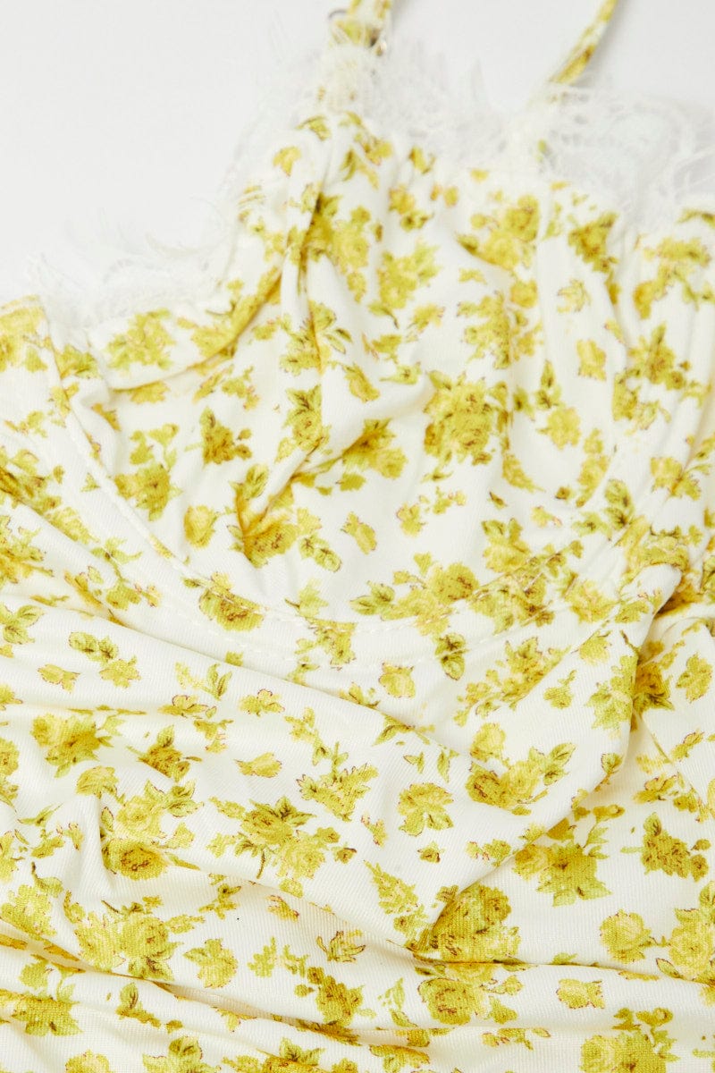 Ally Fashion Yellow Floral Floral Print Lingerie Set - Image 2