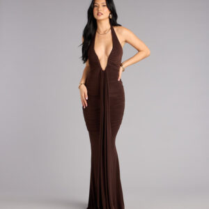 Windsor Allyssa Halter Sash Mermaid Formal Dress
